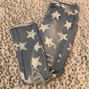 Star ripped denim jeans